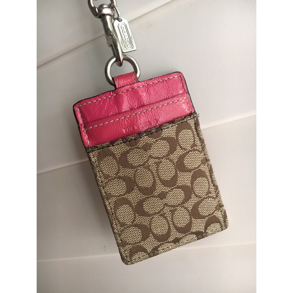 PINK COACH LANYARD